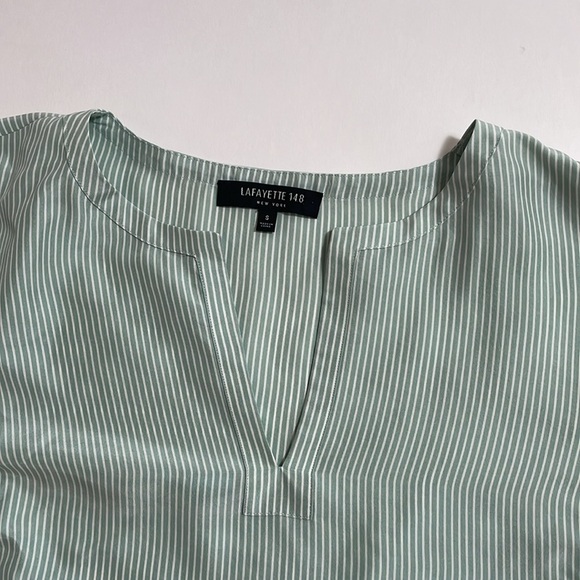 LAFAYETTE 148 silk pin striped blouse! - Picture 5 of 7